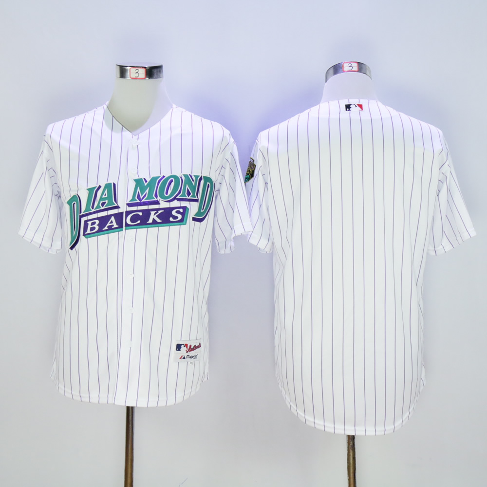 Men Arizona Diamondback Blank White Throwback 1999 MLB Jerseys